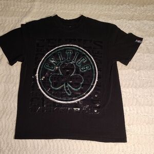 Unk Black Boston Celtics Graphic Tee with Green Logo